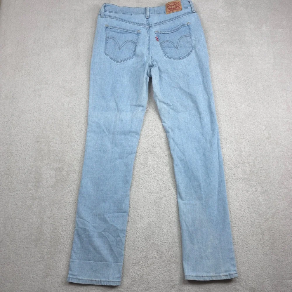 Levi Strauss Classic Straight Jeans Men 28x30 Cotton Blue Stretch Light Wash